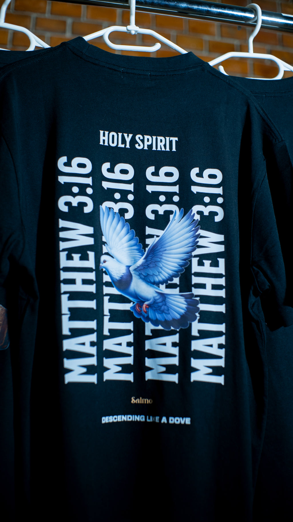 Matthew 3:16 - Descending like dove - Fekete - Oversize póló