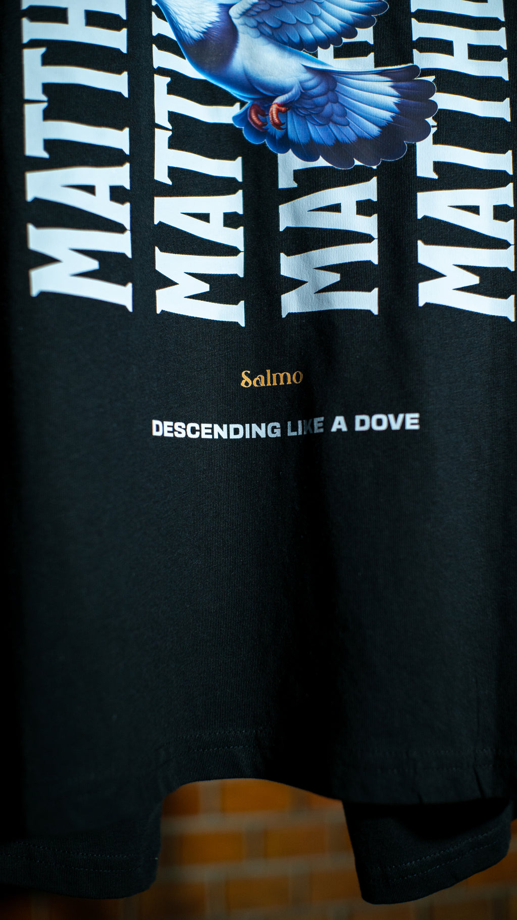 Matthew 3:16 - Descending like dove - Fekete - Oversize póló